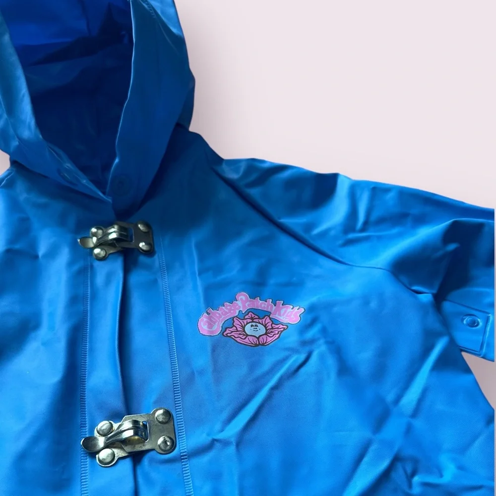 Vintage 1983 Cabbage Patch Kids Doll Pink And Blue Vinyl Raincoat Size 4 - Picture 4 of 13